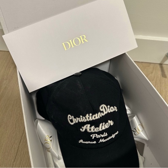 Dior Black Embroidered Cap - Picture 2 of 3